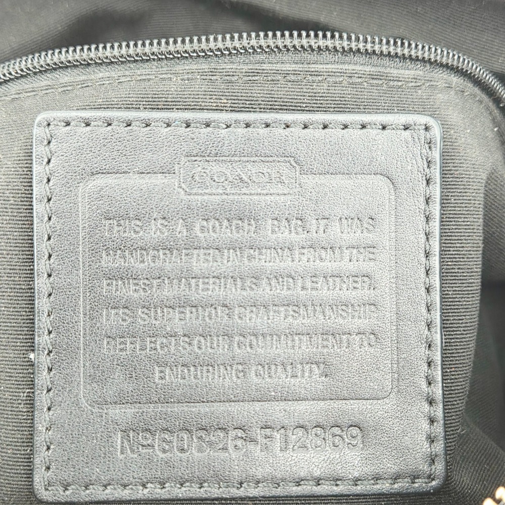 Coach F12869 Legacy Turnlock Signature Canvas Monogram Leather Bag Purse Vintage - Picture 13 of 16